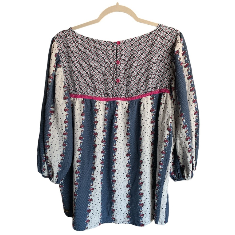 Matilda Jane women’s blouse in pink blue floral women’s large gardencore boho - Picture 3 of 11